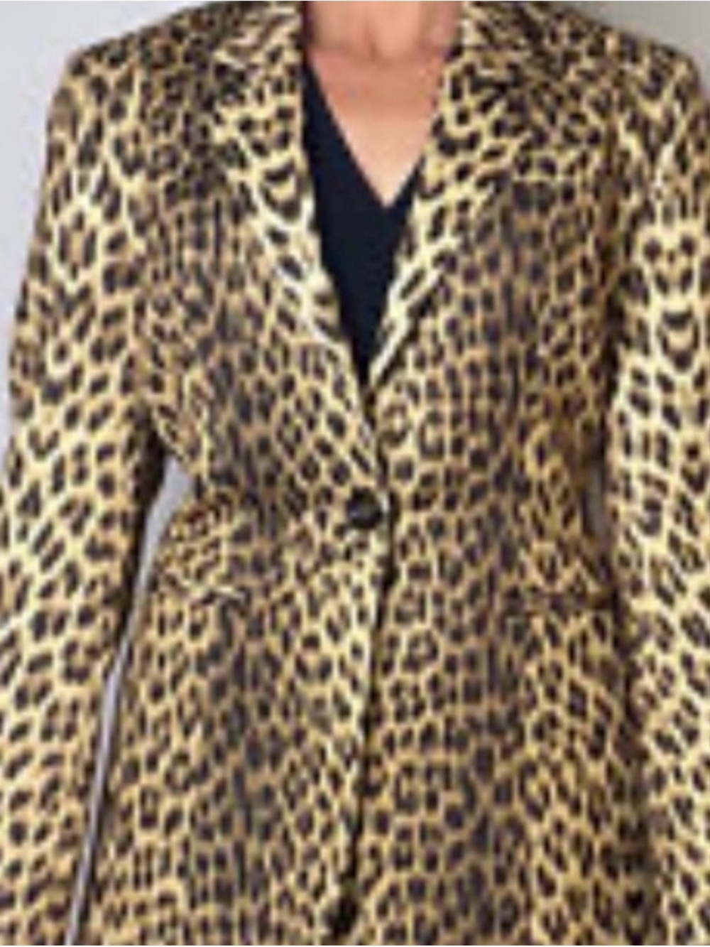 Cache Leopard Print Single-Button Women's Blazer - Tan/Black in size 4